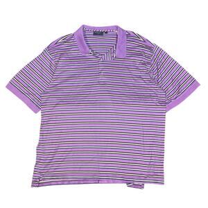 Bobby Jones Players Polo Shirt Purple Striped XL Golf Classic Preppy